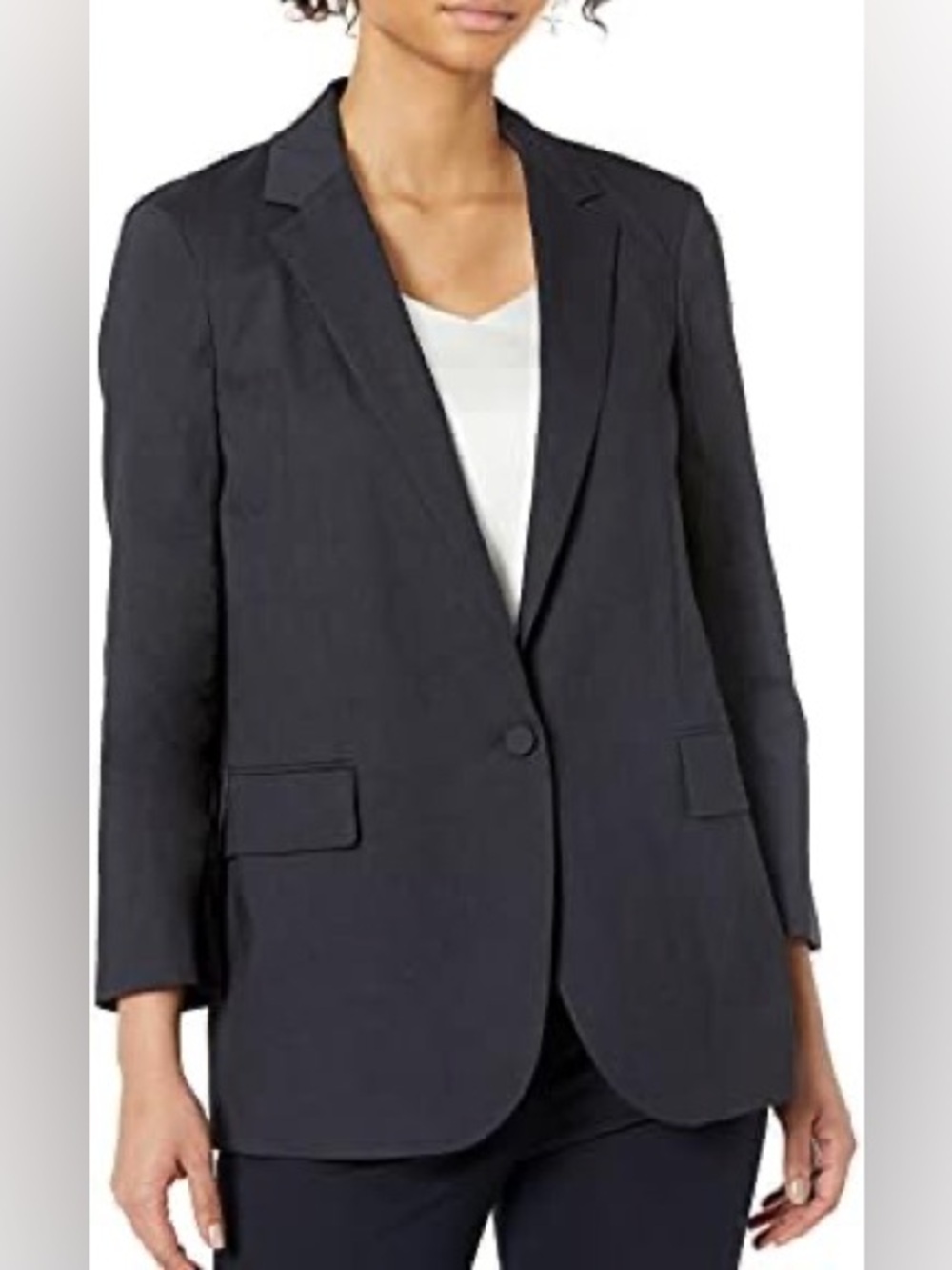 THEORY Linen Blend Eco Crunch Blazer Navy Size 12
